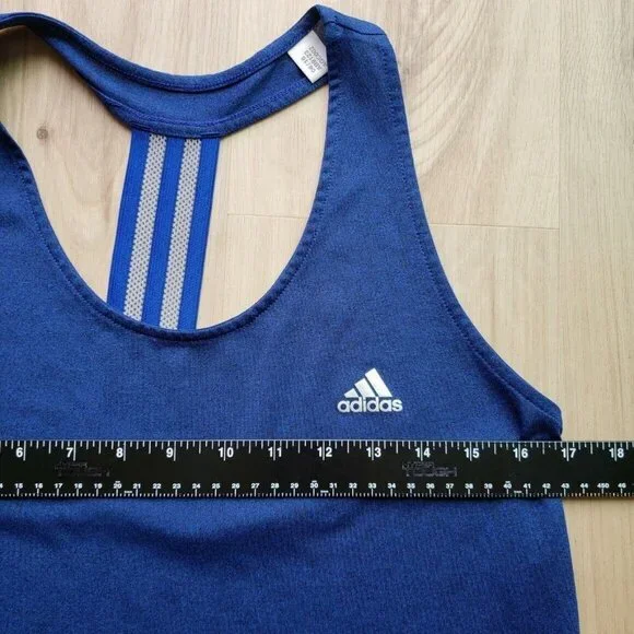 Adidas Climalite Racerback Tank Top Blue Womens Large - Picture 9 of 11